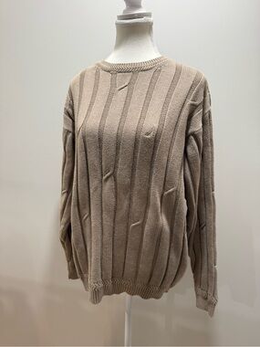 Nautica Men's Crewneck Sweater in Beige Taupe